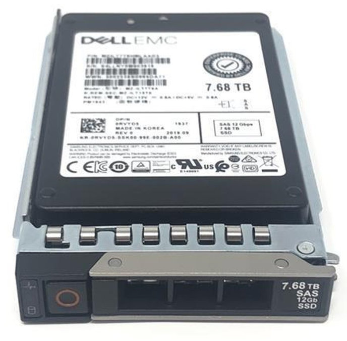 DELL disk 7.68TB SSD/ RI SAS ISE 12Gbps / 512e/ 2.5"/ PM1643a/ Hot-Plug/ pro PowerEdge T550,R250,R350,R450,R550,R650