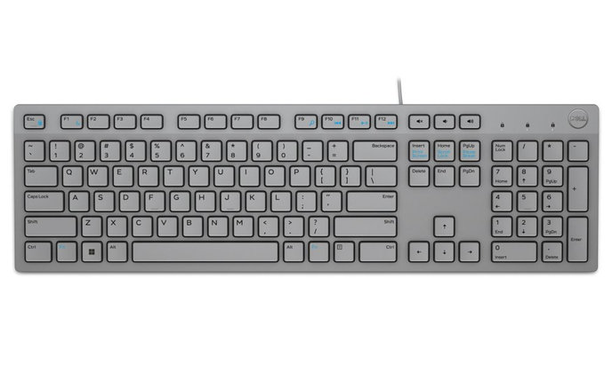 DELL klávesnice KB216/ multimediální/ US/ mezinárodní/ USB/ drátová/ šedá